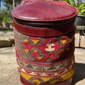 Authentic Turkish Kilim and leather backpack